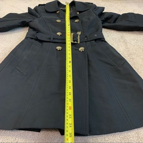 Sandra Angelozzi NWOT Black trenchcoat size 30/XS - Picture 16 of 17
